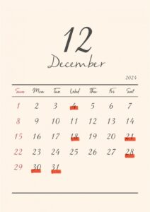 １２月、年末年始休診・代診のお知らせ🎄