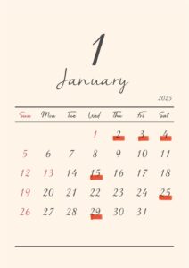 🌅１月休診日のお知らせ🎌