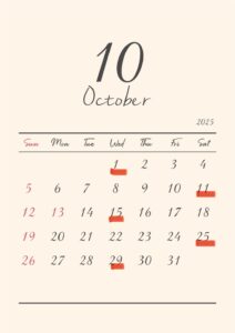 10月休診日のお知らせ🍇